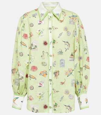 Camicia in lino con stampa | Alémais