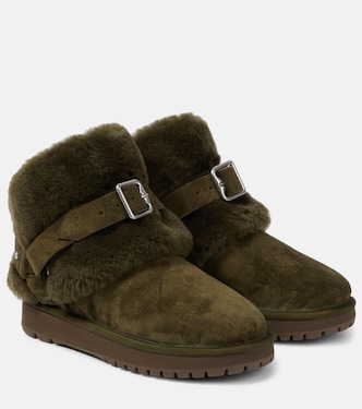 Ankle Boots aus Veloursleder mit Shearling | Burberry