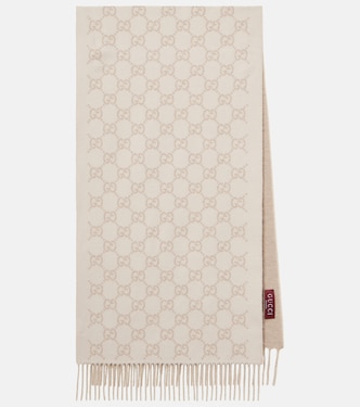 Sciarpa in cashmere GG con frange | Gucci