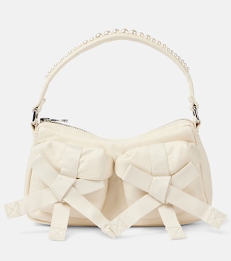 Utility Bow pearl-embellished shoulder bag | Simone Rocha