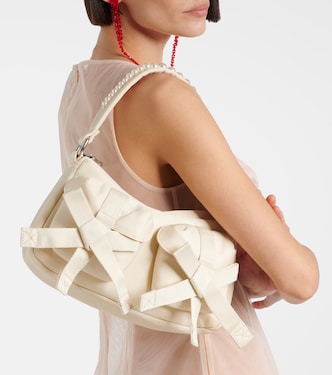 Utility Bow pearl-embellished shoulder bag | Simone Rocha