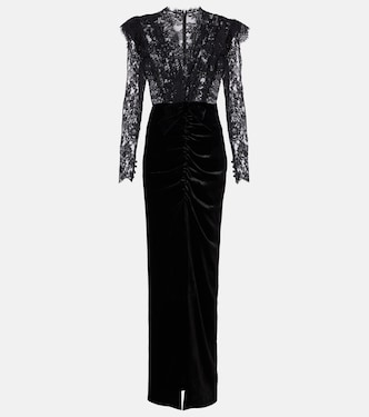 Lace and velvet gown | Alessandra Rich