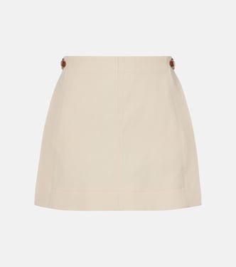 Horsebit linen canvas miniskirt | Gucci