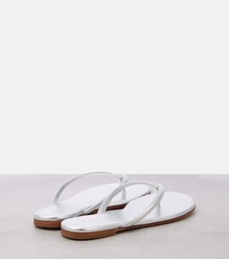 Tongs Calypso en cuir métallisé | Gianvito Rossi