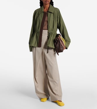 Pantaloni asimmetrici a gamba larga in lana  | Loewe