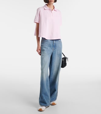 جينز بأرجل واسعة بخصر متوسط | Loewe