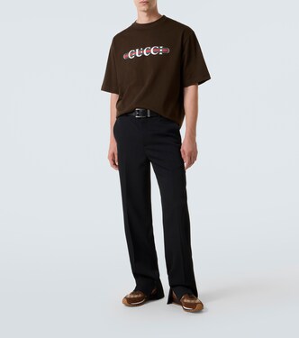 حذاء سنيكرز مقلّم بالجلد السويدي Re-Motion GG Canvas | Gucci