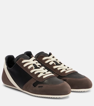 Minimal leather and suede sneakers | Rick Owens