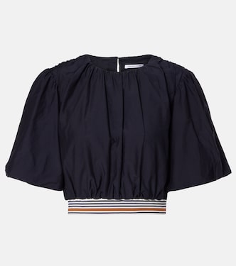 Gabriela cotton and silk crop top | Veronica Beard