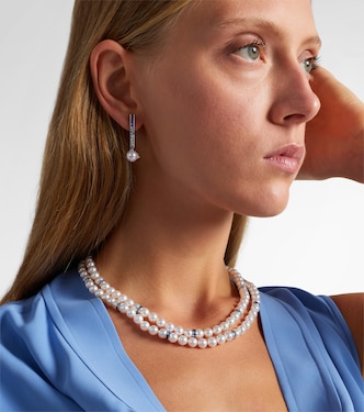Collar de oro blanco de 18 ct con perlas y zafiros | Mikimoto