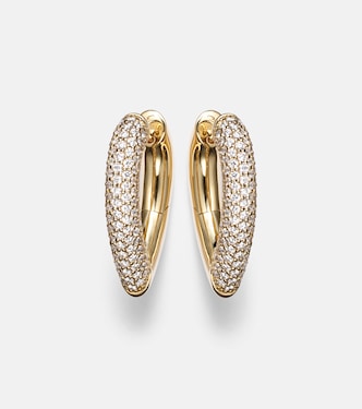 Drop Link Medium 18kt gold earrings with diamonds | Engelbert