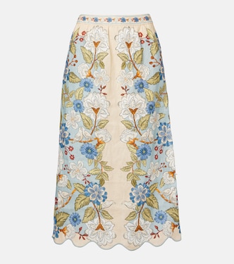 Floral linen midi skirt | Farm Rio