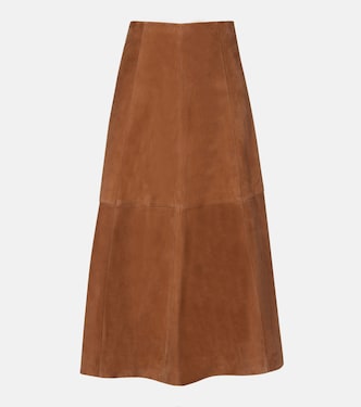 Bonnie suede midi skirt | Simkhai