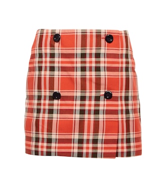 Minifalda en mezcla de algodón a cuadros | Acne Studios