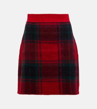 Checked alpaca wool-blend miniskirt | Polo Ralph Lauren