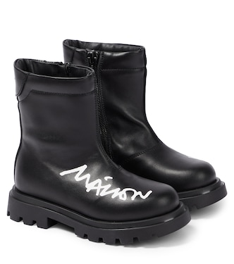 Stivaletti in pelle con logo | MM6 Maison Margiela Kids