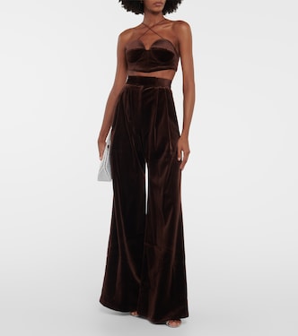 Halterneck velvet bralette | Alex Perry