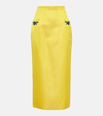 Iris embellished velvet midi skirt | Miss Sohee