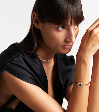 Armband aus 18kt Gelbgold mit Diamanten und Smaragd | Shay Jewelry