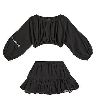 Cotton top and skirt set | Monnalisa