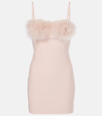 Minikleid aus Jersey mit Federn | Blumarine