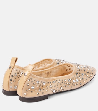 Crystal-embellished mesh ballet flats | Tory Burch