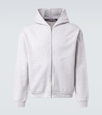 Face cotton fleece zip-up hoodie | Acne Studios