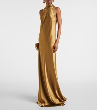 Robe longue Sienna en satin | Galvan