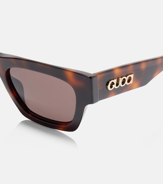 Occhiali da sole squadrati con scritte | Gucci