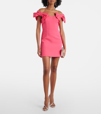 Bow-detail crêpe minidress | Rebecca Vallance
