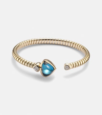Trisolina Bypass 18kt gold bracelet with topaz and diamonds | Marina B