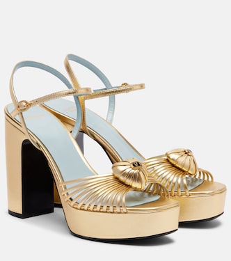 Plateausandalen Royal 115 aus Metallic-Leder | Valentino Garavani