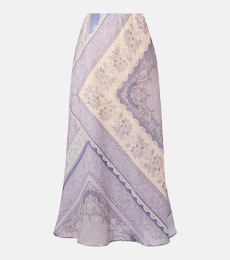 Falda Lucky de lino estampada | Zimmermann