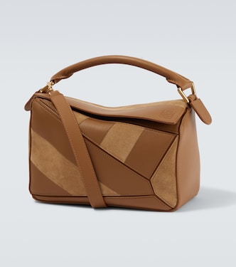 Puzzle Small leather and suede shoulder bag | Loewe