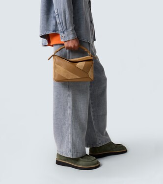 Puzzle Small leather and suede shoulder bag | Loewe