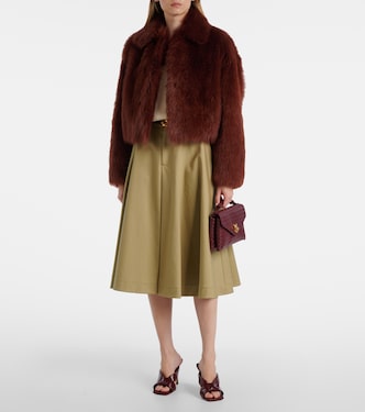Cropped shearling jacket | Bottega Veneta