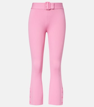 Belted ribbed-knit capri pants | Courrèges
