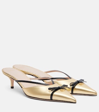 Mules VLogo aus Metallic-Leder | Valentino Garavani