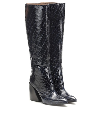 Botines Wave de piel efecto croc | Chloé