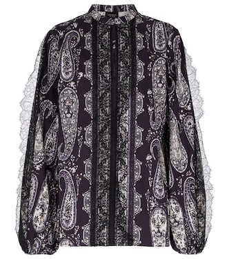 Lace-trimmed paisley cotton blouse | Giambattista Valli