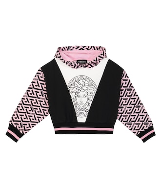 Printed cotton jersey hoodie | Versace Kids