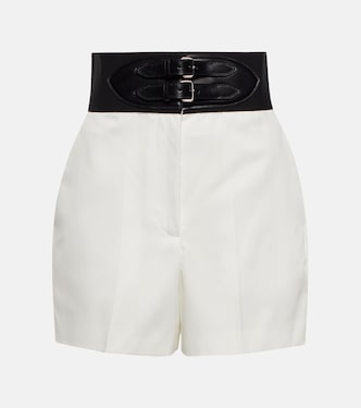 High-Rise Shorts mit Leder | Alaïa