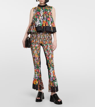 Pantalon à taille haute et à fleurs | Sacai