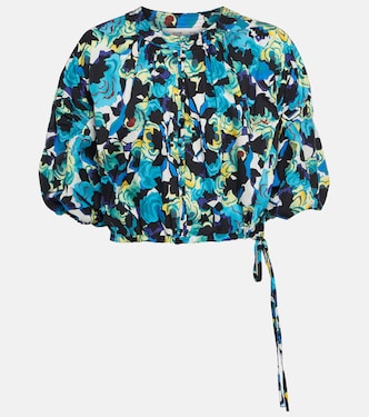 Dario floral cotton-blend top | Diane von Furstenberg