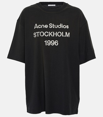 T-shirt in cotone e canapa con logo | Acne Studios