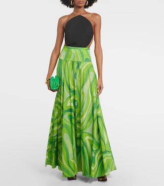 Marmo pleated cotton muslin maxi skirt | Pucci