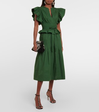 Florence ruffled cotton midi dress | Ulla Johnson