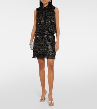 Mini-jupe en tweed à sequins | Giambattista Valli