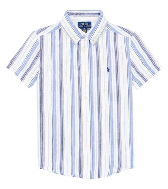 Camisa de lino a rayas con logo | Polo Ralph Lauren Kids