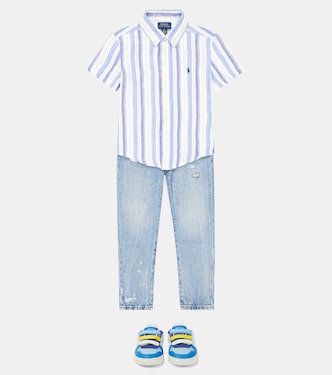 Camisa de lino a rayas con logo | Polo Ralph Lauren Kids